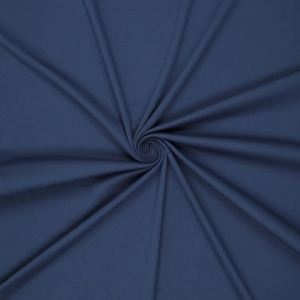 Attēls ar Kokvilnas cilpiņtrikotāža - dūmakains džinsu tonis 235 g/m² – pieejams Šarlotes audumi