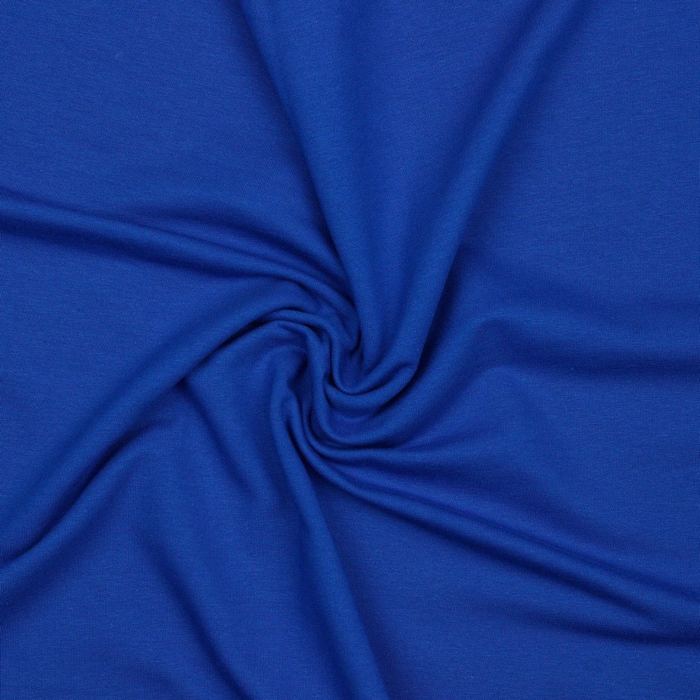 Kokvilnas cilpiņtrikotāža-rudzupuķu zila 235 g/m² (GOTS sertif.)