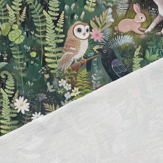 Kokvilnas cilpiņtrikotāža - zvēri mežā 250 g/m²