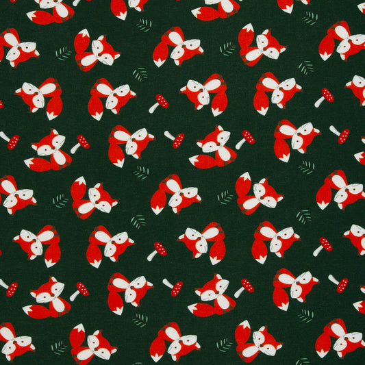 Attēls ar Kokvilnas siltinātā cilpiņtrikotāža - lapsas 230 g/m² – pieejams Šarlotes audumi