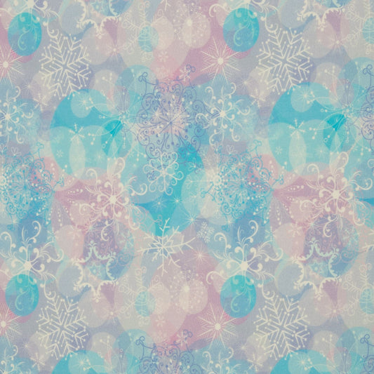 Kokvilnas siltināta trikotāža|Alpen fleece| - sniegpārsliņas 300 g/m²