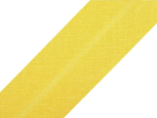 Kokvilnas slīpā diega lenta 20 mm - gaiši dzeltena (25 m iepakojums)