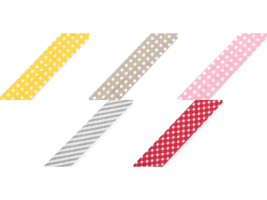 Cotton bias tape with print, 20 mm – available online at Šarlotes audumi