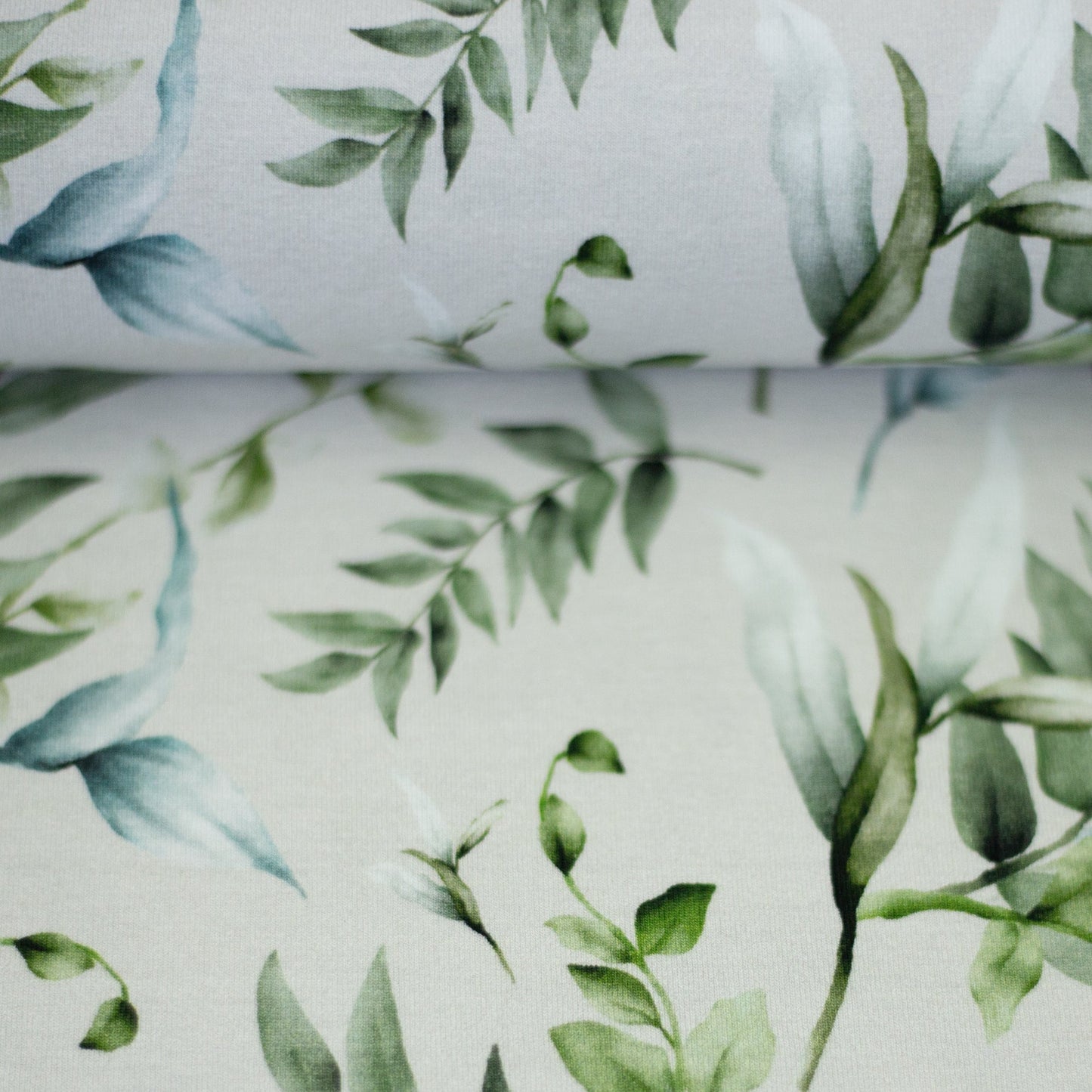 Kokvilnas trikotāža - eikalipta zari 200 g/m²