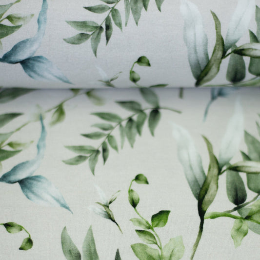 Kokvilnas trikotāža - eikalipta zari 200 g/m²