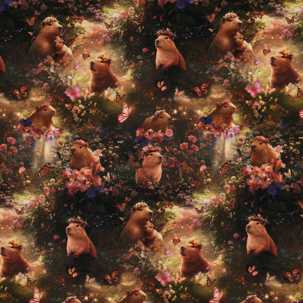 Attēls ar Kokvilnas trikotāža - kapibaras 200 g/m² – pieejams Šarlotes audumi