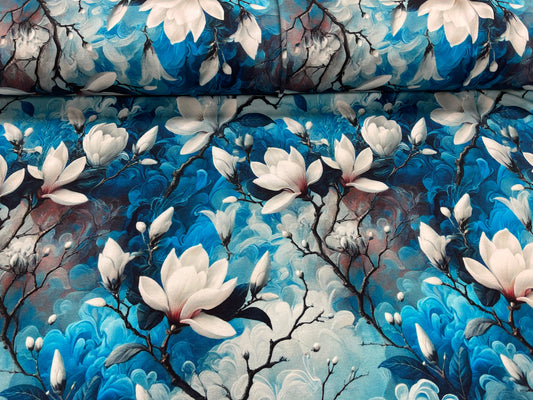 Kokvilnas trikotāža - magnolijas 200 g/m²