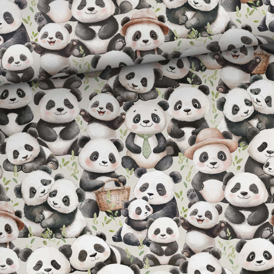 Kokvilnas trikotāža - pandas 200 g/m²