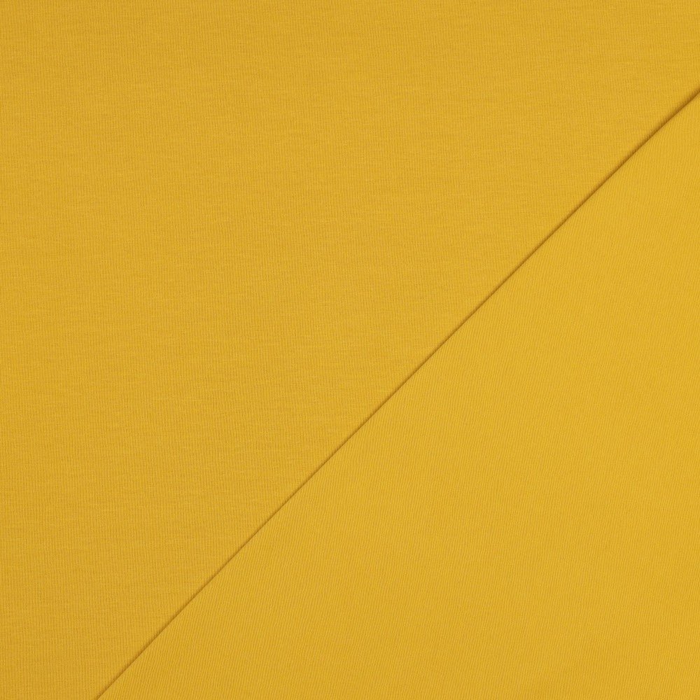 Kokvilnas trikotāža - sinepju 215 g/m²