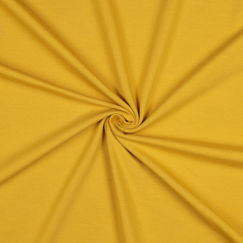 Kokvilnas trikotāža - sinepju 215 g/m²