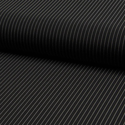 Kostīmaudums - melns ar smalku svītriņu (5 mm) 205 g/m²