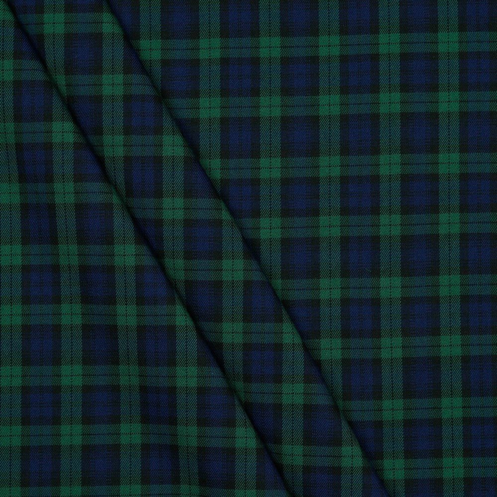 Kostīmaudums-zils, zaļš rūtains 230 g/m²