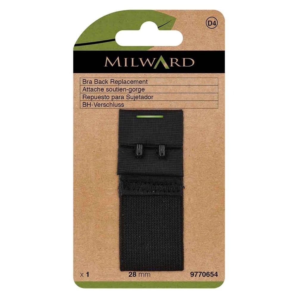 Krūštura aizdare Milward |2 āķi, 28 mm| melni