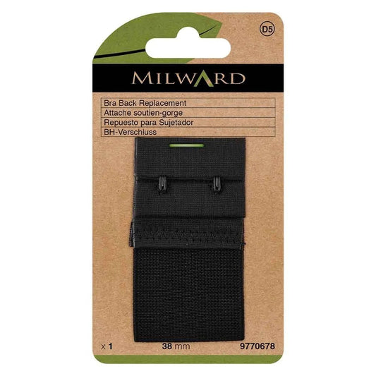 Krūštura aizdare Milward |2 āķi, 38 mm| melni