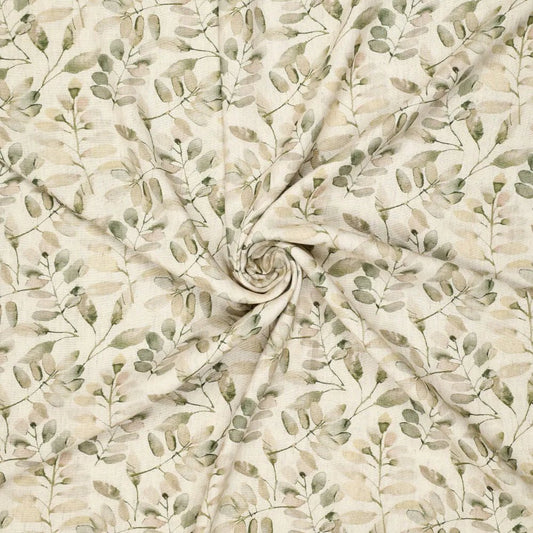 Lins ar viskozi - zaļas lapas uz dabīga fona 180 g/m²