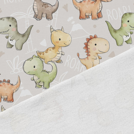 puuvillane aassilmkoes trikotaž – sõbralikud dinosaurused 250 g/m²