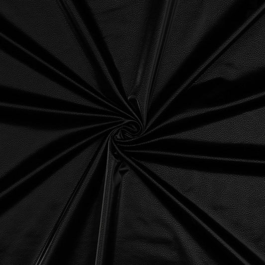 Mākslīgā āda ar elastānu - melna 250 g/m²