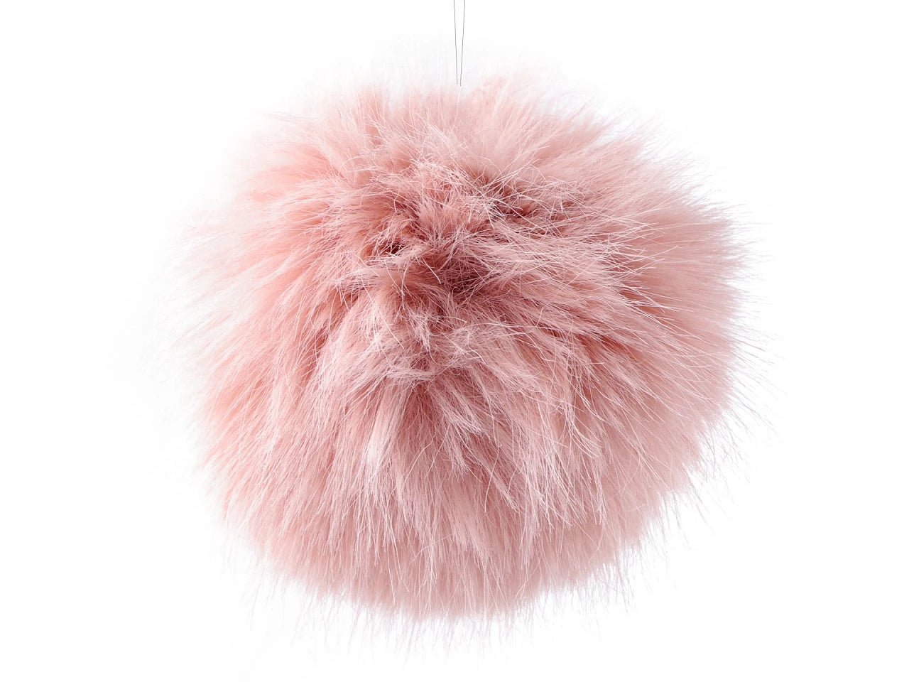 Mākslīgās kažokādas bumbulis ar cilpu Ø11 cm - pūderrozā