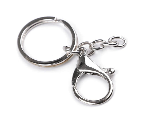 Metāla atslēgu piekariņš klipsis, 23 x 33 mm (2 gb iepakojums)