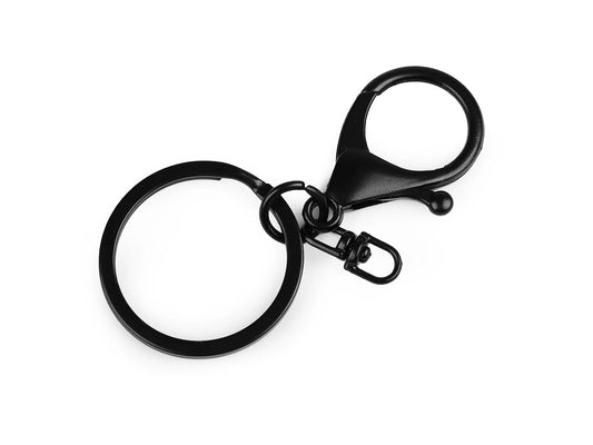 Metāla atslēgu piekariņš klipsis, 23 x 33 mm| melns