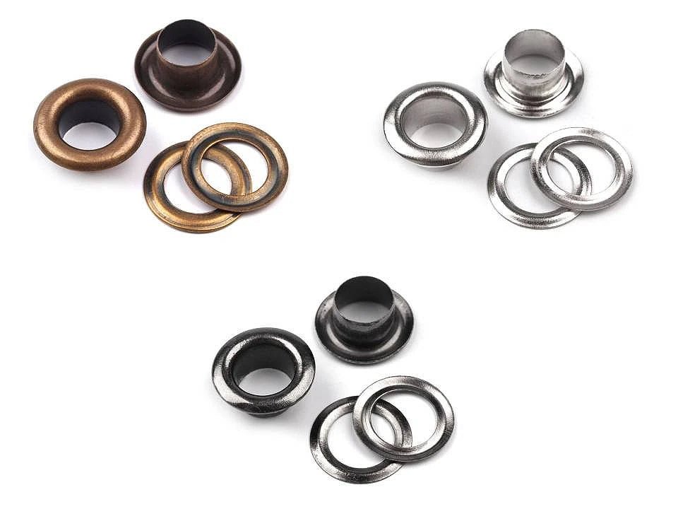 Metāla gredzeni, Luversi 6 mm |100 gab.| dažādu toņu