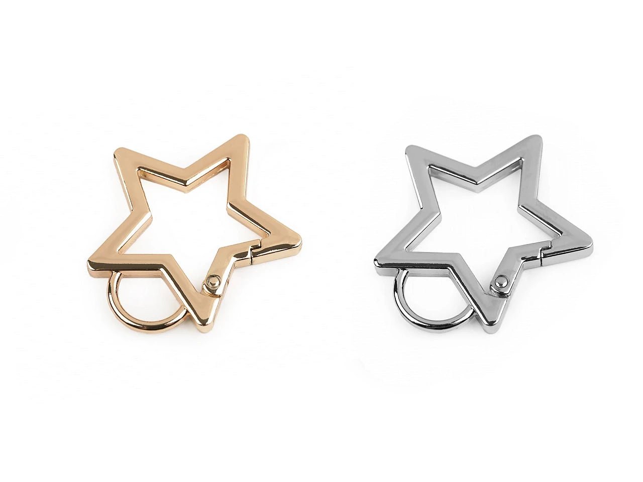 Attēls ar Metāla karabīne zvaigznes formā – 12 mm|dažādu toņu – pieejams Šarlotes audumi