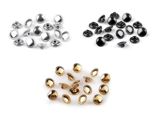 Metāla pogas uz kājiņas 12.7 mm |dažādu toņu