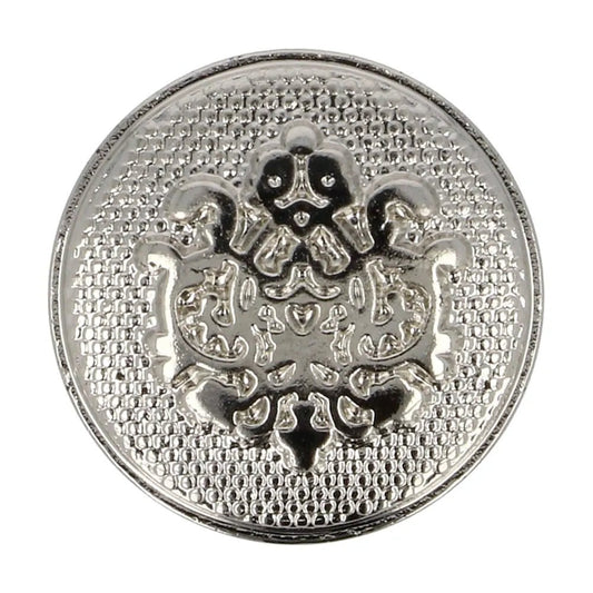 Metāla pogas uz kājiņas 25 mm - sudraba ģērbonis