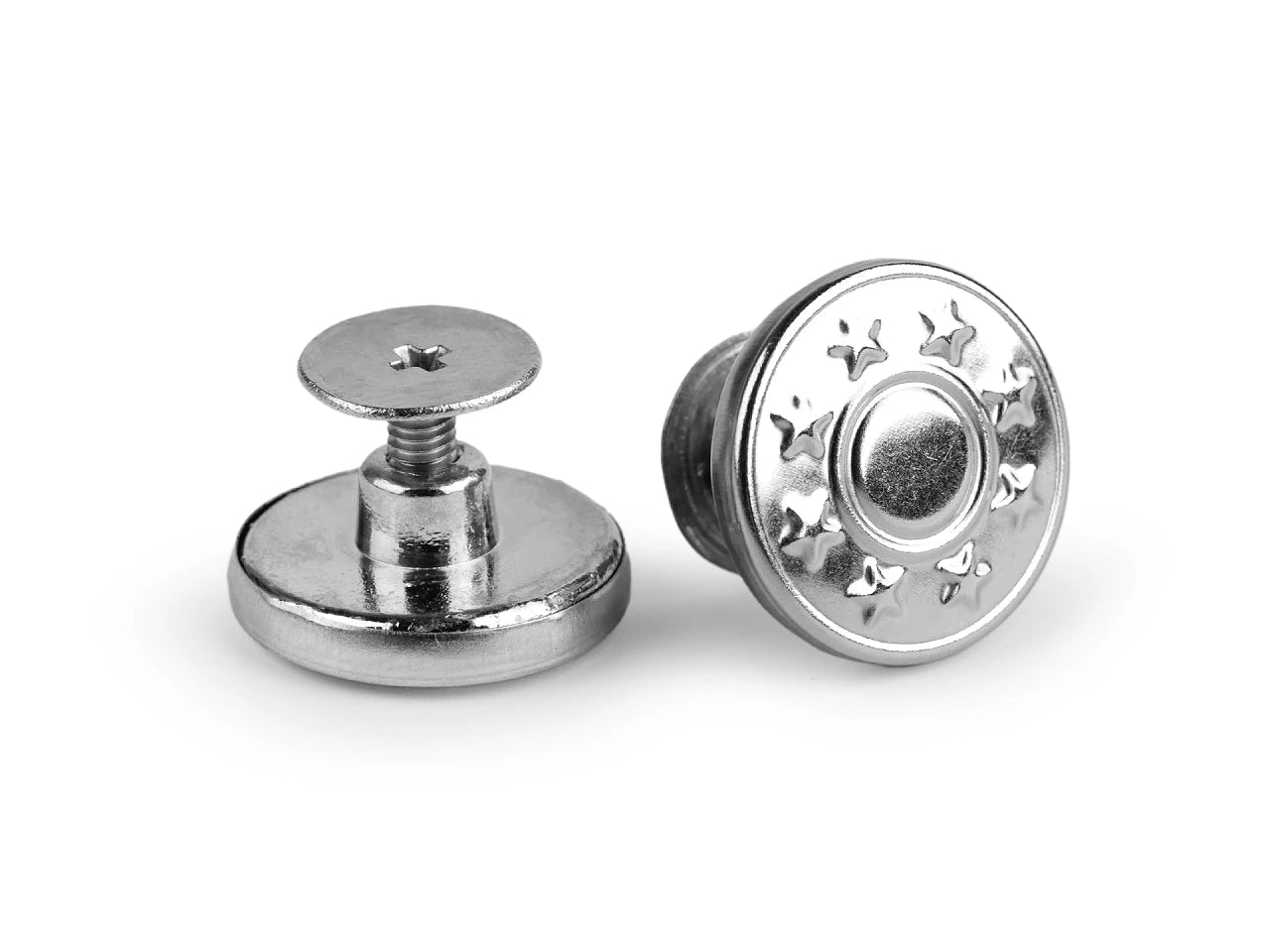 Attēls ar Metāla skrūvējamā džinsu poga Ø17 mm – pieejams Šarlotes audumi