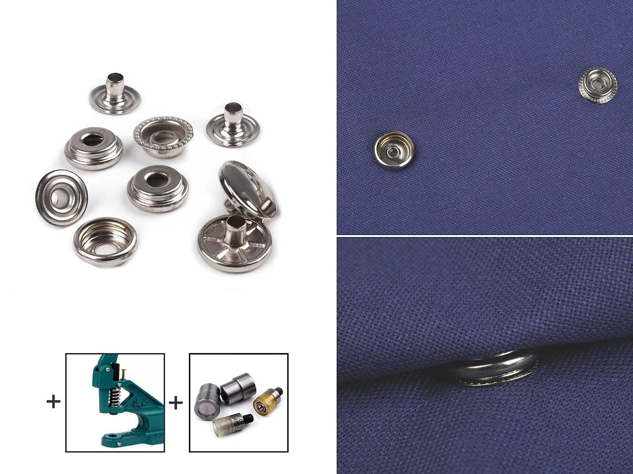 Metāla spiedpogas Ø15 mm (AM6) – O - SPRING, biezākiem audumiem|10 gb