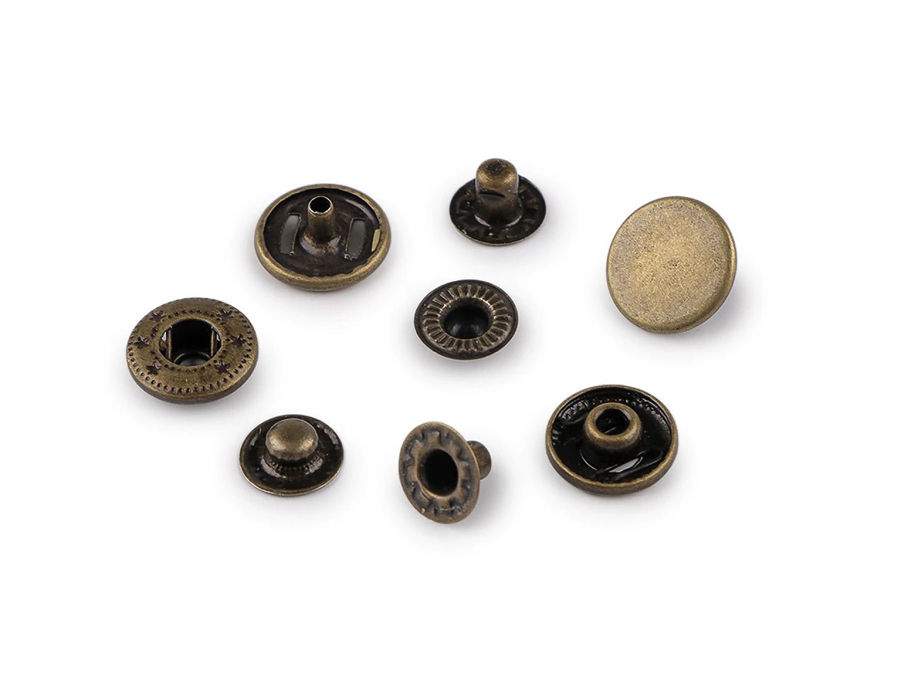 Attēls ar Metāla spiedpogas Ø15 mm (nerūsējošais tērauds)|50 gb – pieejams Šarlotes audumi