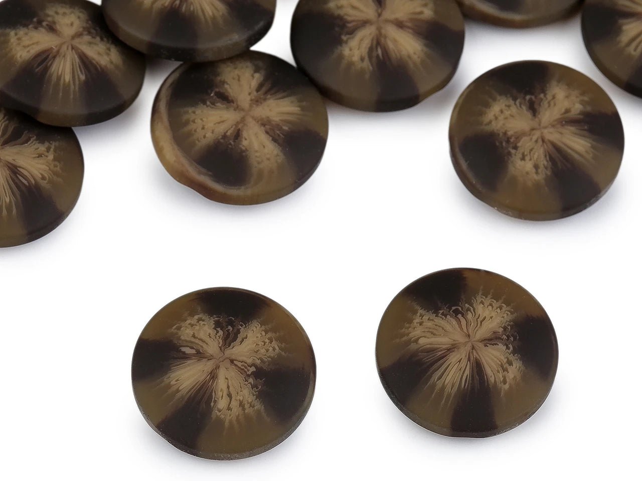 Image of coat and jacket buttons with a velvet effect | 21 mm, 25 mm, 30 mm | dark beige – available at Šarlotes audumi