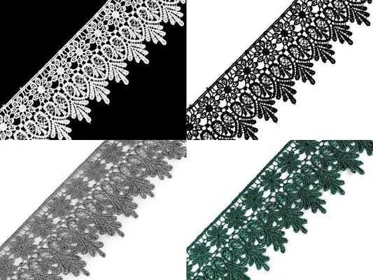 Attēls ar Mežģīne 7 cm - tumši zaļa – pieejams Šarlotes audumi