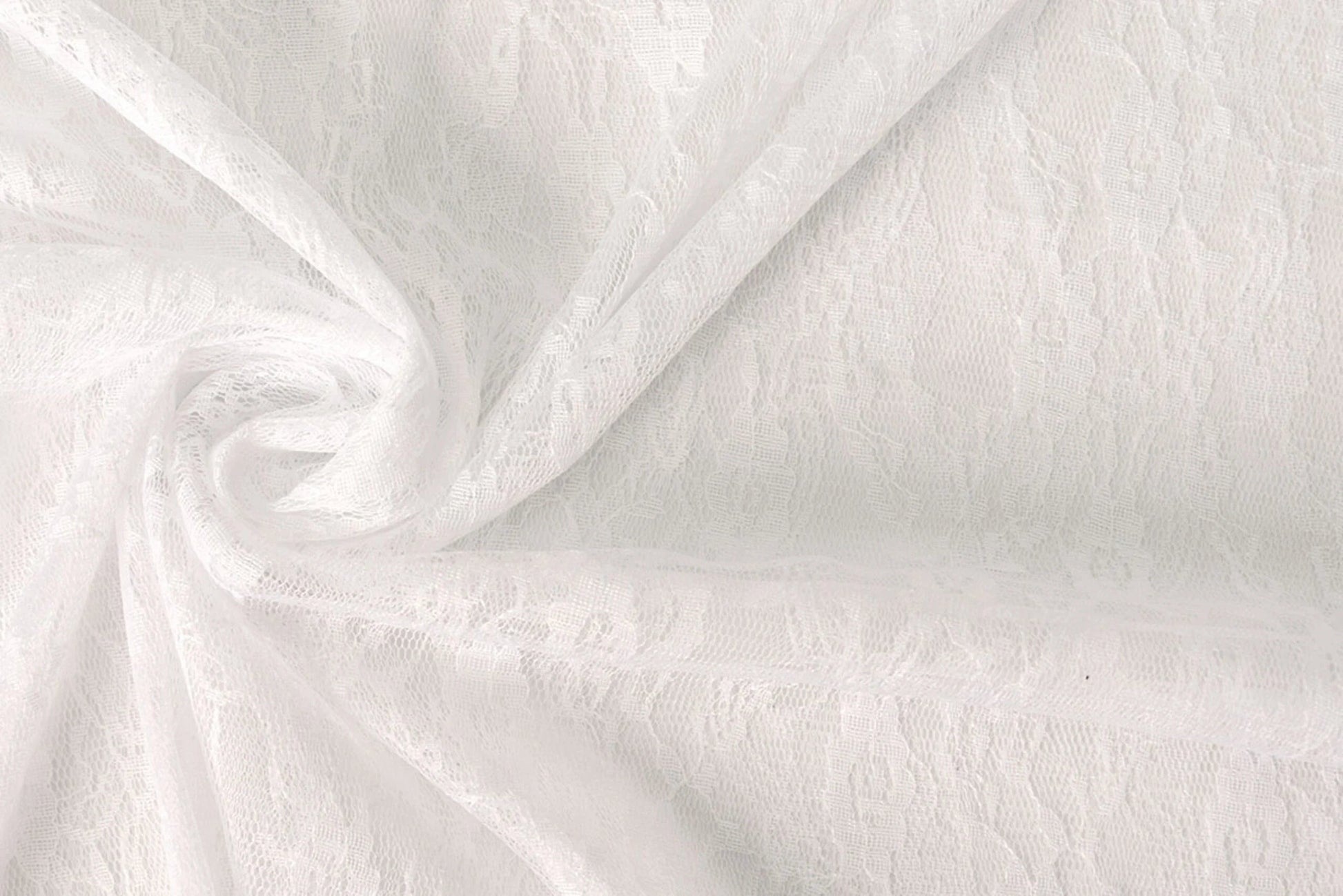 Mežģīņu audums smalks - balts 50 g/m²