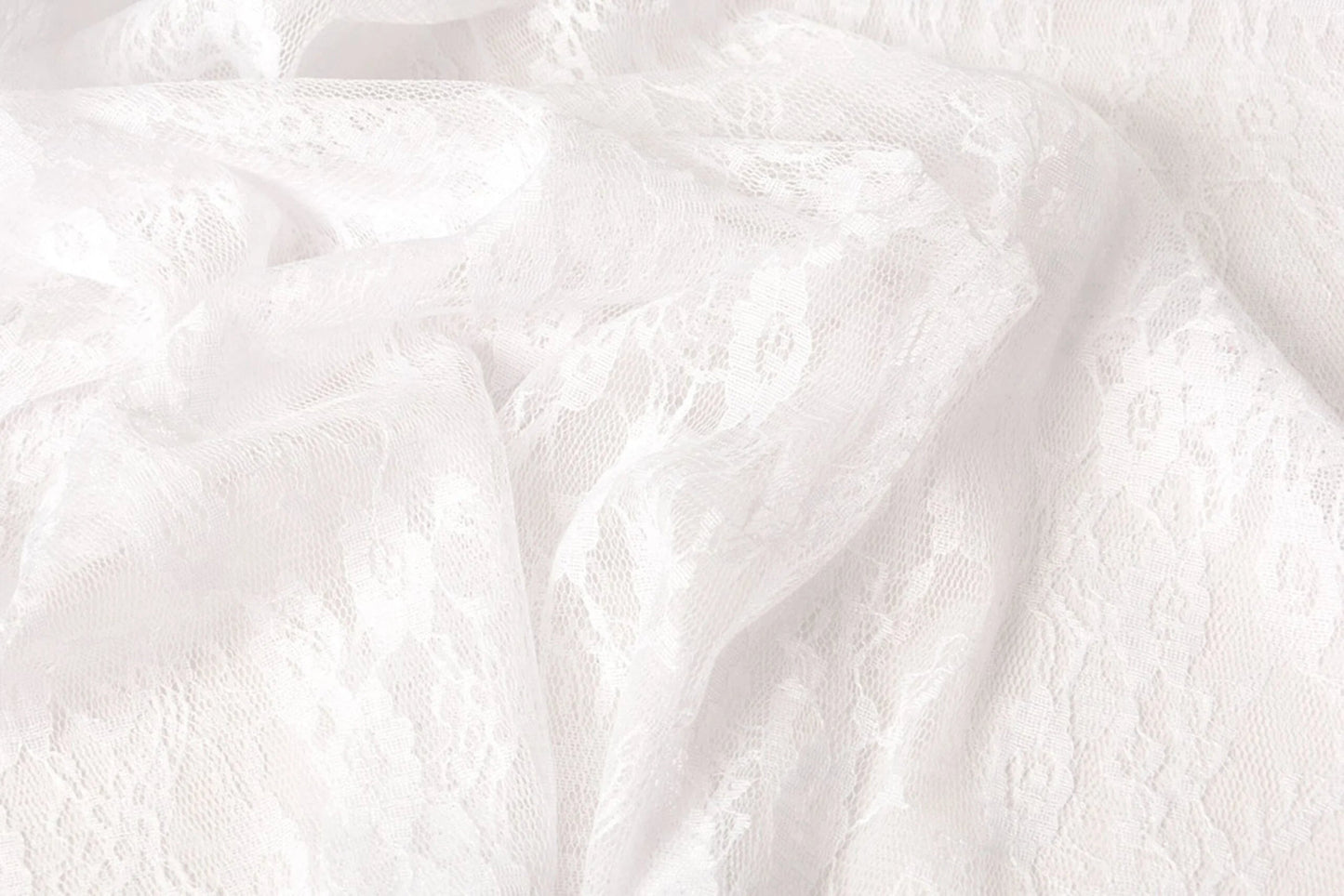 Mežģīņu audums smalks - balts 50 g/m²