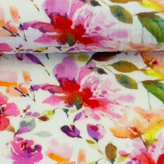 Muslīns - ziedi 130 g/m²