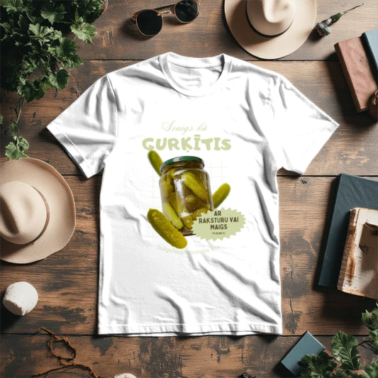 Attēls ar Organiskās kokvilnas T - krekls "Svaigs kā gurķītis" – pieejams Šarlotes audumi