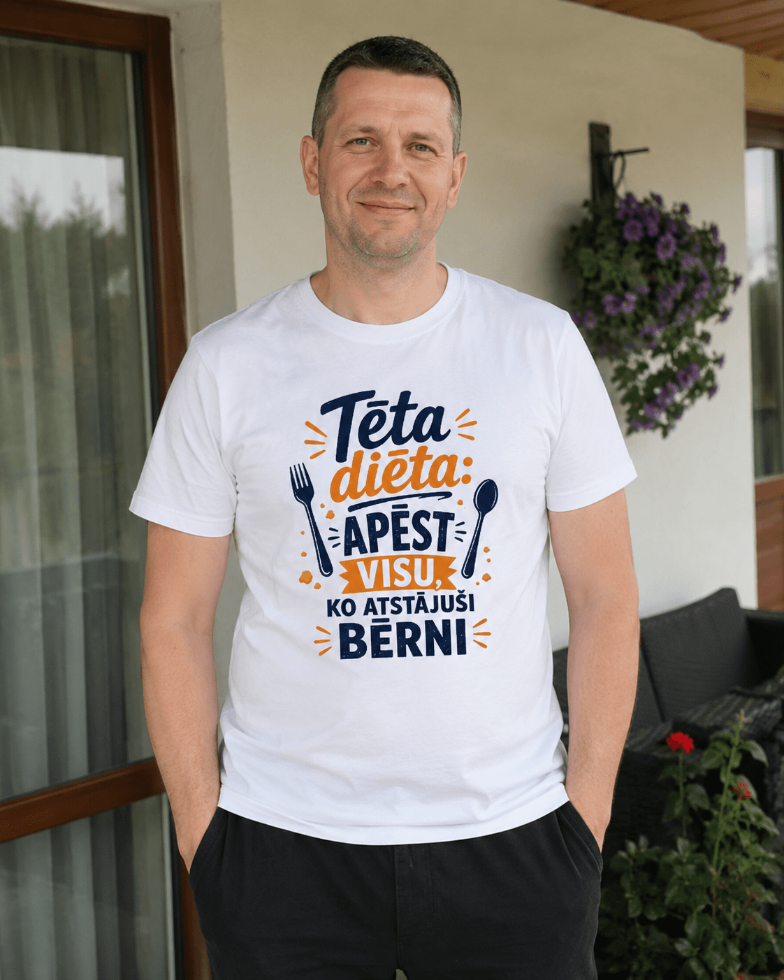 Pilt orgaanilisest puuvillast T-särgist "Issi dieet" – saadaval veebis Šarlotes audumi