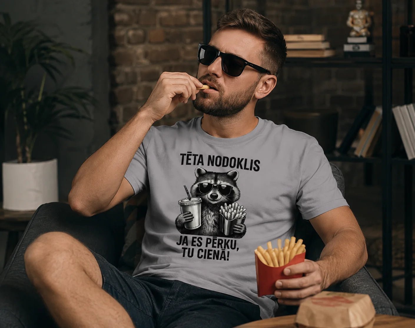 Organic cotton T-shirt "Dad tax" – available online at Charlotte's Fabrics