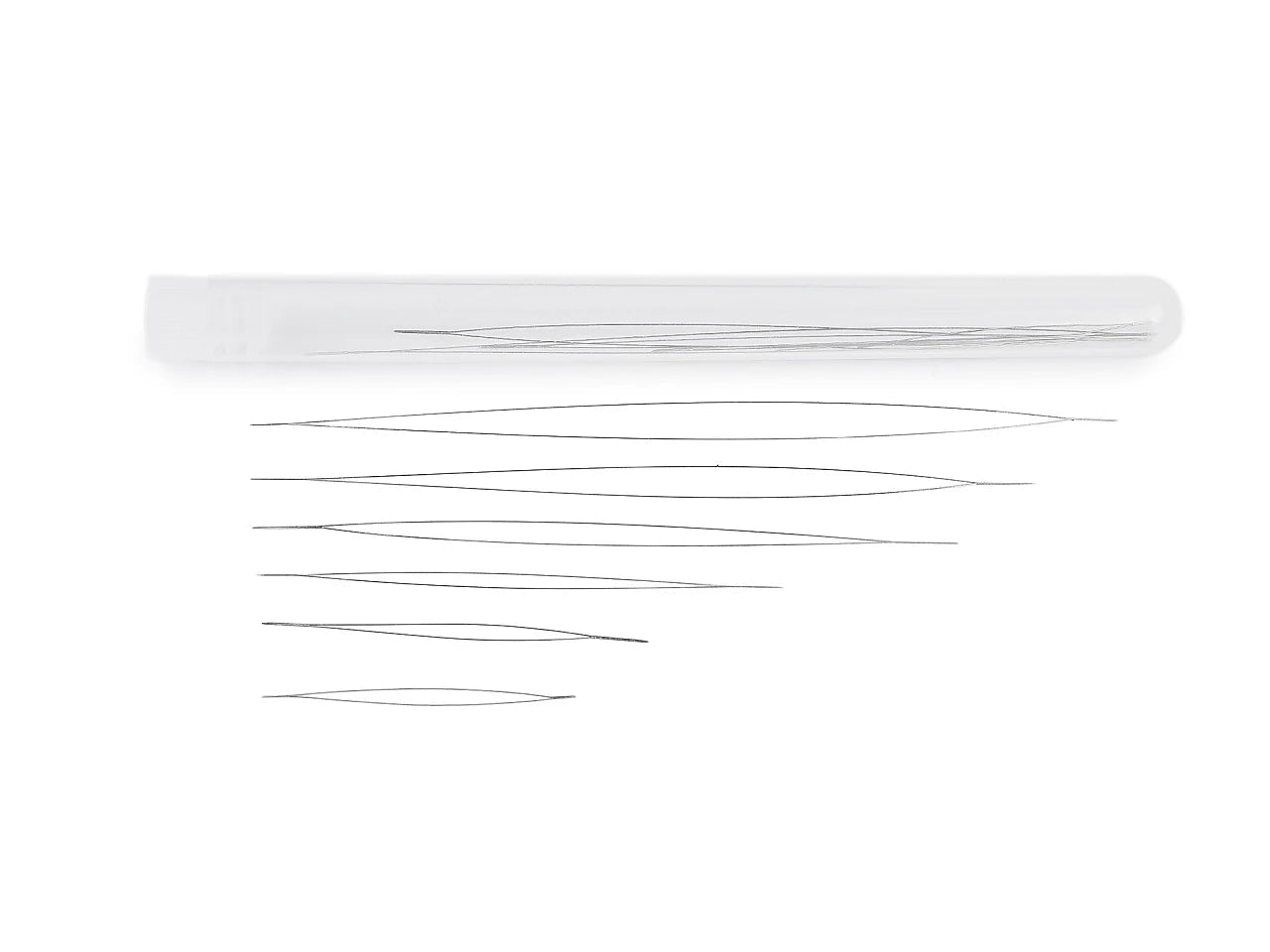 Attēls ar Pērlīšu adatu komplekts ar lielu aci (6 gab.) – pieejams Šarlotes audumi