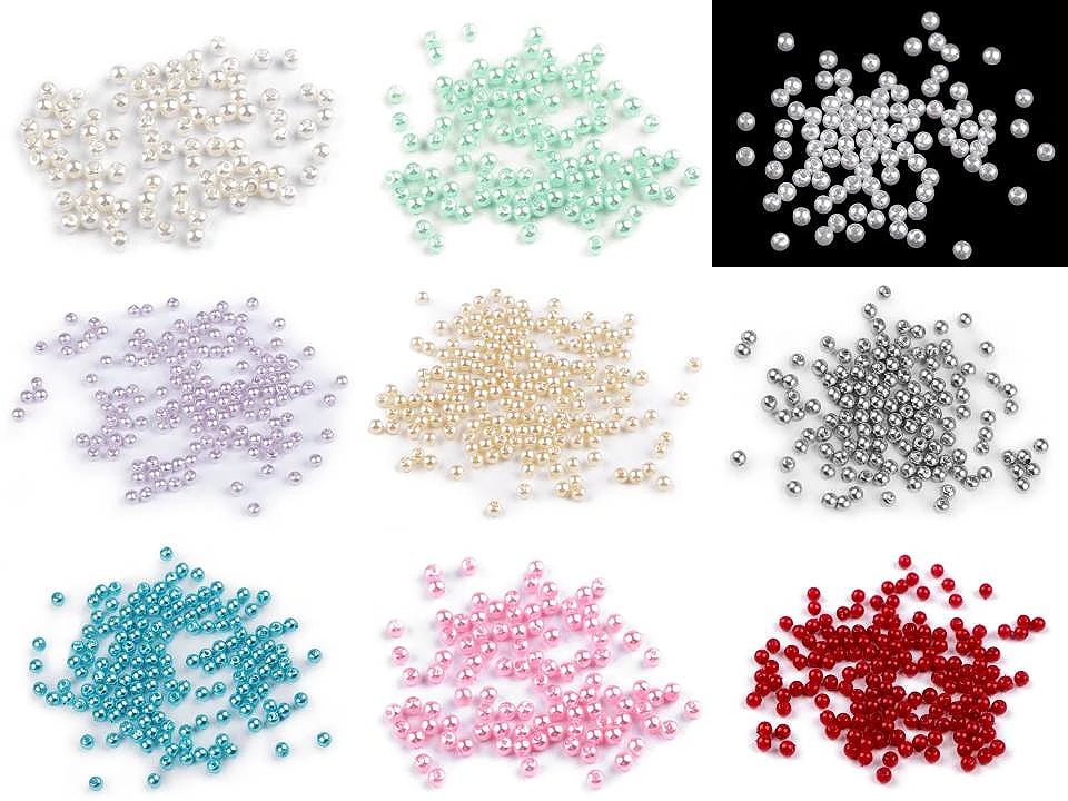 Pērlītes, Ø4 mm, 10 g - dažādu krāsu varianti