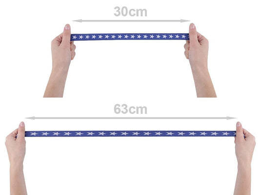Pilt lame kummipaelast-2 cm roosa tähtedega – saadaval veebis Šarlotes audumi