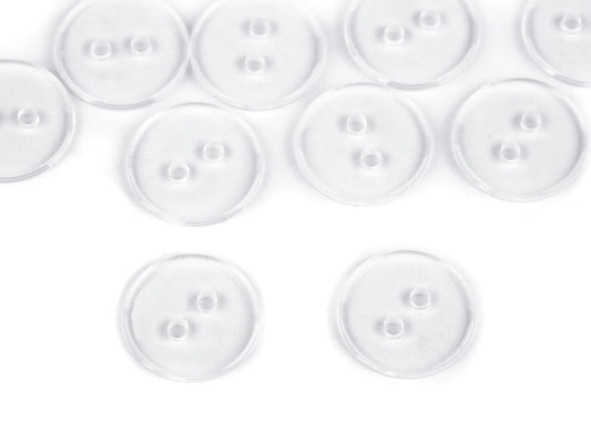 Plastmasas pogas 15 mm - caurspīdīgas