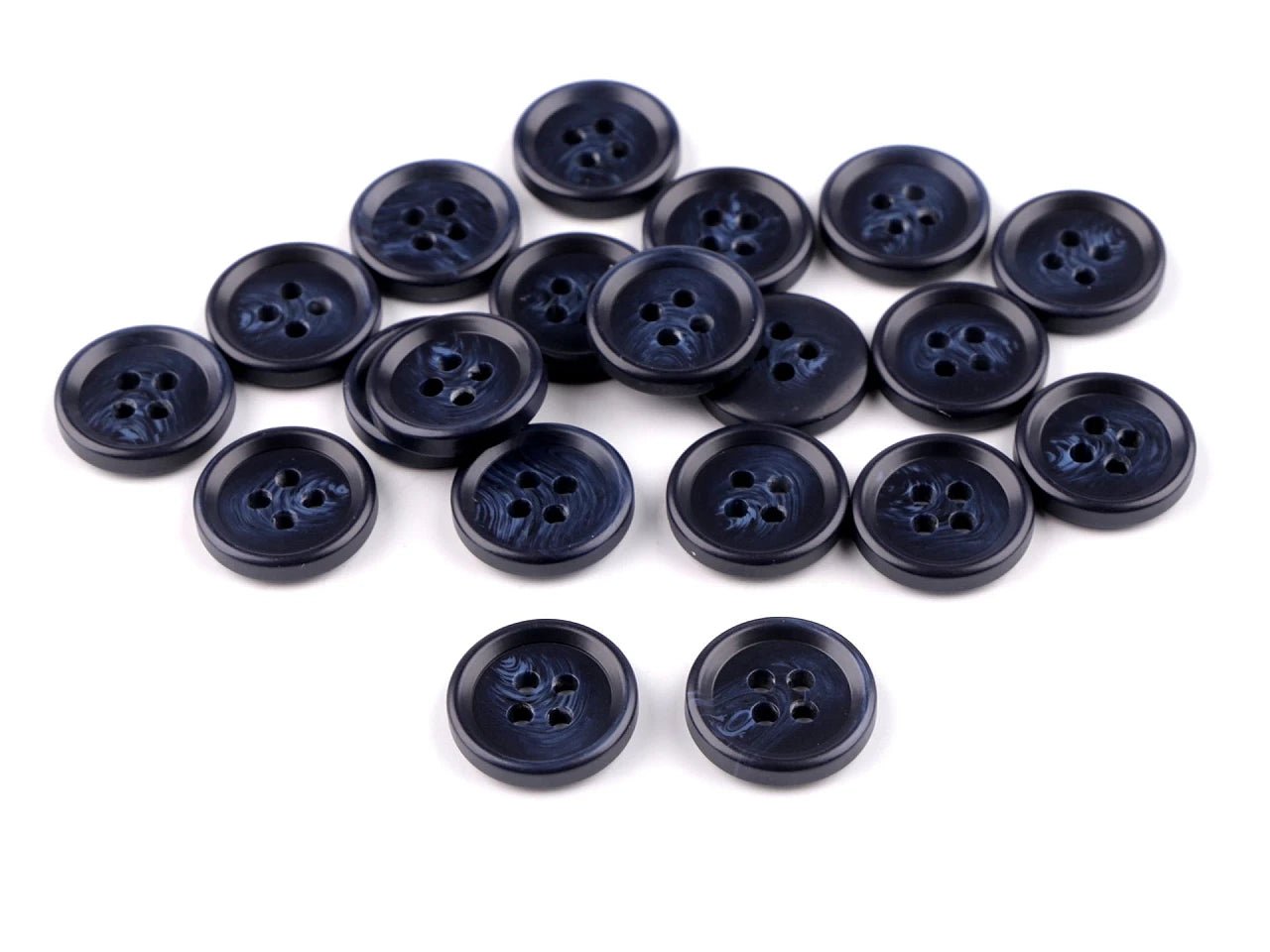 Plastmasas pogas 15 mm - tumši zilas