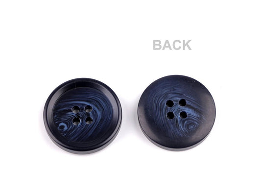 Plastmasas pogas 15 mm - tumši zilas