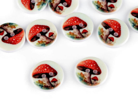 Attēls ar Pogas ar zīmējumiem Ø 15,5 mm – pieejams Šarlotes audumi