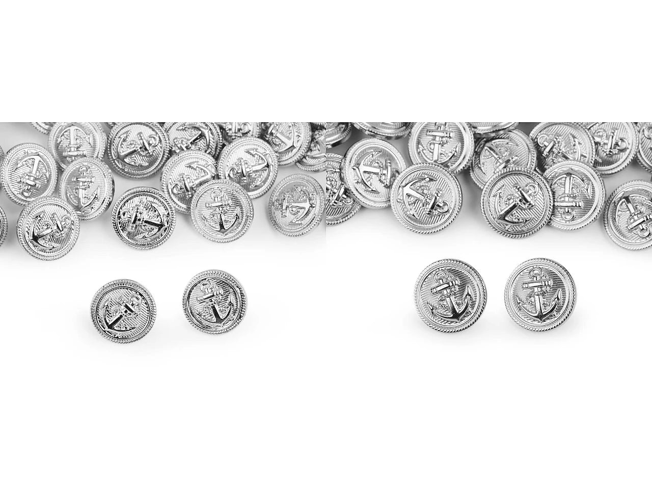 Pogas uz kājiņas 22 mm - sudraba enkurs