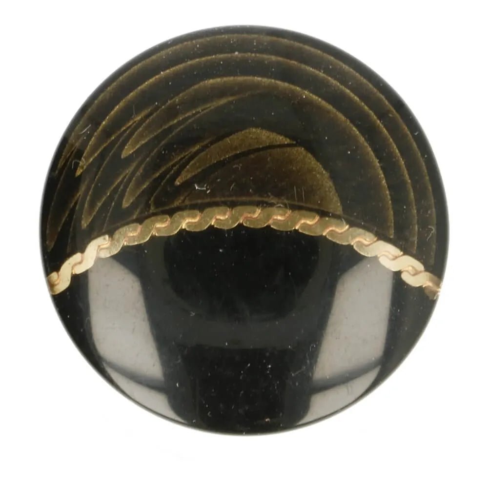 Pogas uz kājiņas 4.5 mm - melna ar zelta joslu