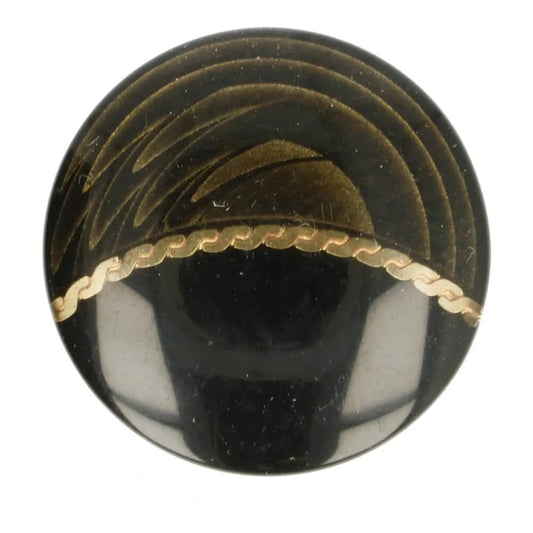 Pogas uz kājiņas 4.5 mm - melna ar zelta joslu