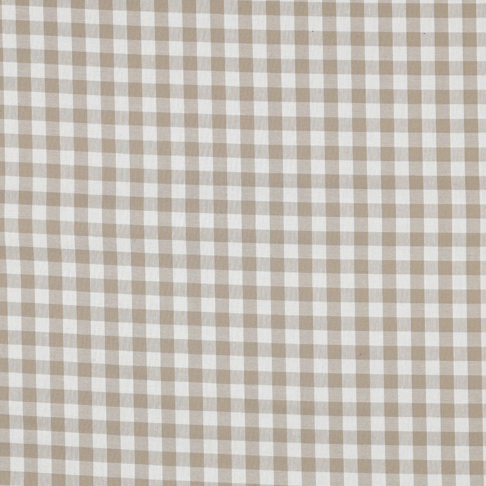 Attēls ar Premium 100% kokvilnas audums - bēšs rūtains 110 g/m² – pieejams Šarlotes audumi